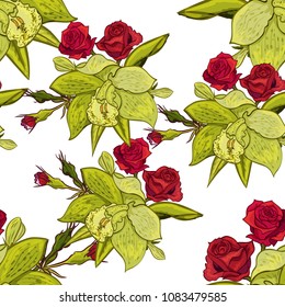vector seamless flower pattern for cards, textiles, backgrounds