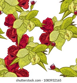 vector seamless flower pattern for cards, textiles, backgrounds