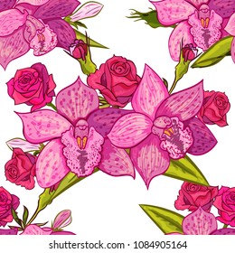 vector seamless flower pattern for cards, textiles, backgrounds