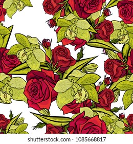 vector seamless flower pattern for cards, textiles, backgrounds