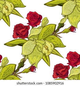 vector seamless flower pattern for cards, textiles, backgrounds