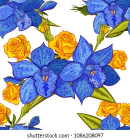 vector seamless flower pattern for cards, textiles, backgrounds