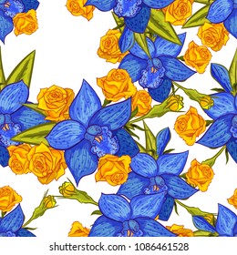 vector seamless flower pattern for cards, textiles, backgrounds