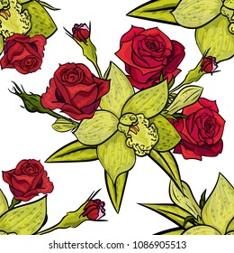 vector seamless flower pattern for cards, textiles, backgrounds