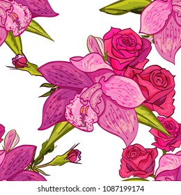 vector seamless flower pattern for cards, textiles, backgrounds