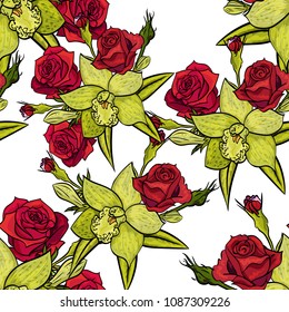 vector seamless flower pattern for cards, textiles, backgrounds