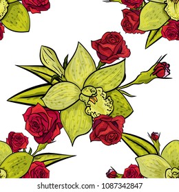 vector seamless flower pattern for cards, textiles, backgrounds