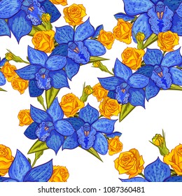vector seamless flower pattern for cards, textiles, backgrounds