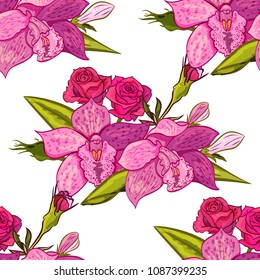 vector seamless flower pattern for cards, textiles, backgrounds