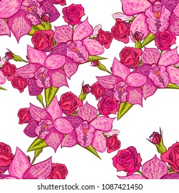 vector seamless flower pattern for cards, textiles, backgrounds