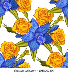 vector seamless flower pattern for cards, textiles, backgrounds