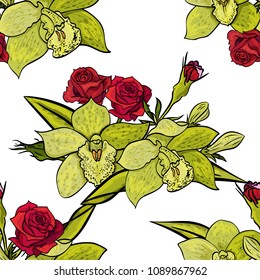 vector seamless flower pattern for cards, textiles, backgrounds