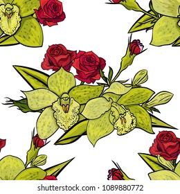 vector seamless flower pattern for cards, textiles, backgrounds