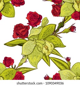 vector seamless flower pattern for cards, textiles, backgrounds