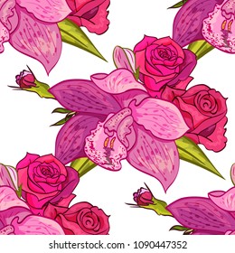 vector seamless flower pattern for cards, textiles, backgrounds