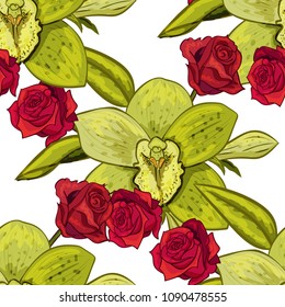 vector seamless flower pattern for cards, textiles, backgrounds