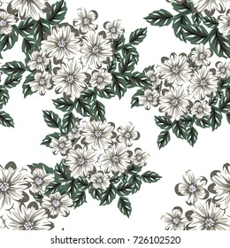 vector seamless flower pattern for cards, textiles, backgrounds