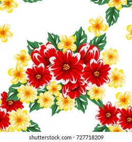 vector seamless flower pattern for cards, textiles, backgrounds