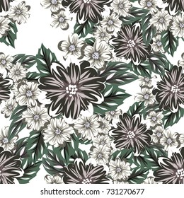 vector seamless flower pattern for cards, textiles, backgrounds