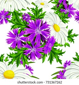 vector seamless flower pattern for cards, textiles, backgrounds