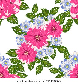 vector seamless flower pattern for cards, textiles, backgrounds