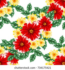 vector seamless flower pattern for cards, textiles, backgrounds
