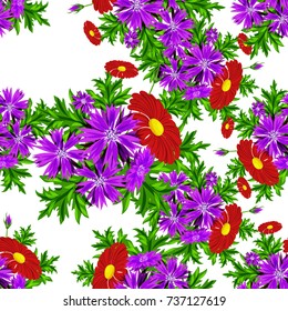 vector seamless flower pattern for cards, textiles, backgrounds