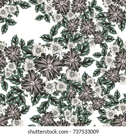 vector seamless flower pattern for cards, textiles, backgrounds