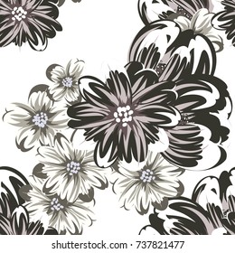 vector seamless flower pattern for cards, textiles, backgrounds