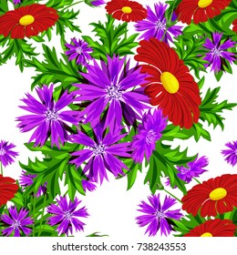 vector seamless flower pattern for cards, textiles, backgrounds