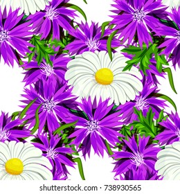 vector seamless flower pattern for cards, textiles, backgrounds