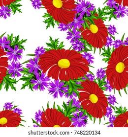 vector seamless flower pattern for cards, textiles, backgrounds