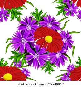 vector seamless flower pattern for cards, textiles, backgrounds