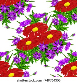 vector seamless flower pattern for cards, textiles, backgrounds