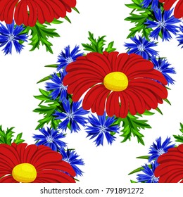 vector seamless flower pattern for cards, textiles, backgrounds