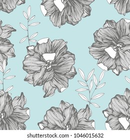 Vector seamless flower pattern for design surfaces, wallpapers, invitations, textiles