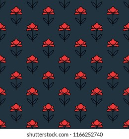 Vector seamless flower pattern. Vector floral pattern.