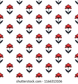Vector seamless flower pattern. Vector floral pattern.
