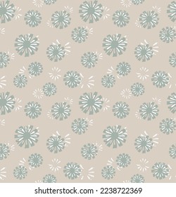 Vector seamless flower pattern on green background.DAISY SEAMLESS PATTERN IN EDITABLE VECTOR FILE