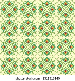 Vector Seamless Flower Pattern for Postcards, wallpaper, web background, Print and fabric