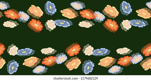 vector seamless flower pattern with wild flowers  