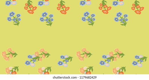 vector seamless flower pattern with wild flowers  