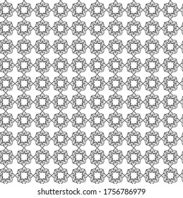 Vector seamless flower petals black and white pattern background tile 