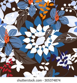 Vector seamless flowers