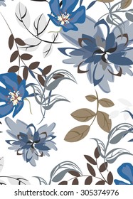 Vector seamless flowers