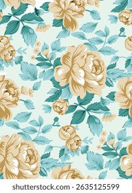 vector seamless flowers design pattern, for fabric and paper print