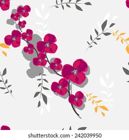 Vector Seamless Flowers  Illustration