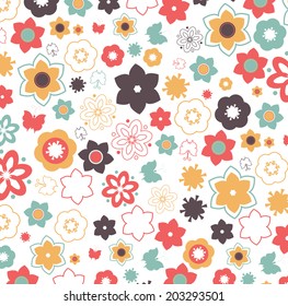 vector seamless flowers pattern 