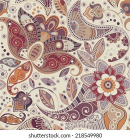 Vector seamless flowers pattern