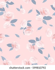 Vector seamless flowers pattern of roses